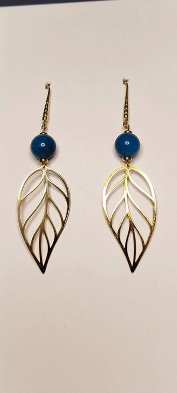 Boucles d'oreilles en Apatite bleue