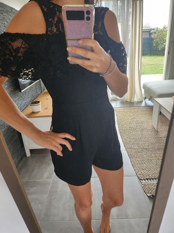 Combishort noire dentelle Zara