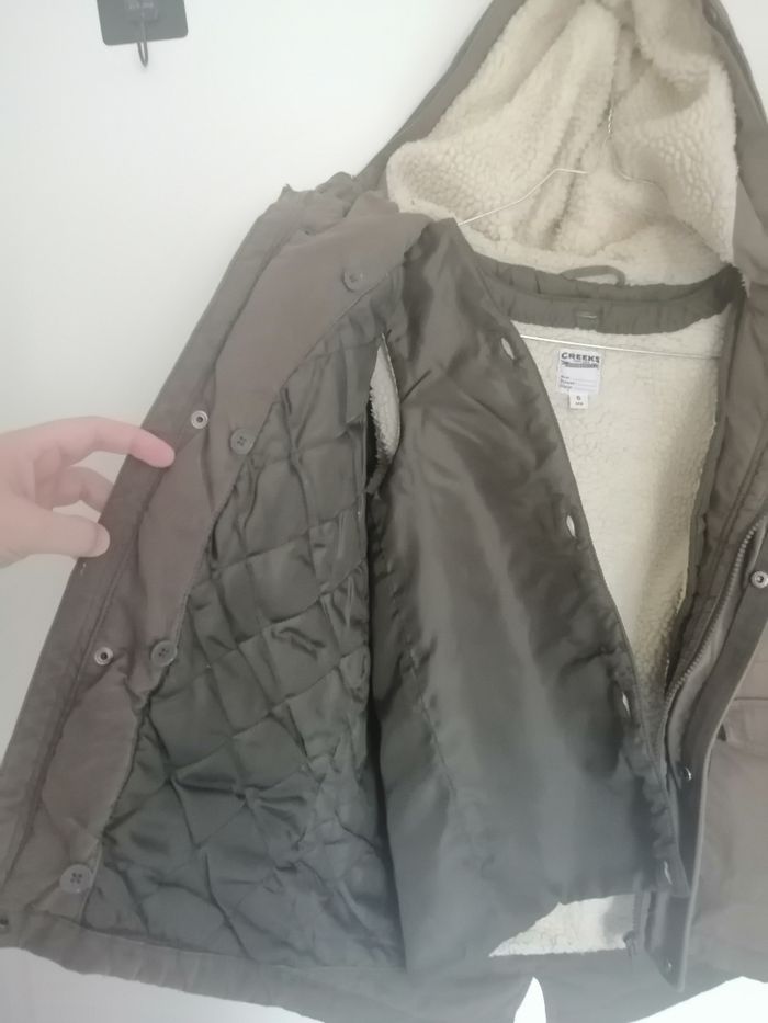 Menteau a capuche kaki hiver - photo numéro 2