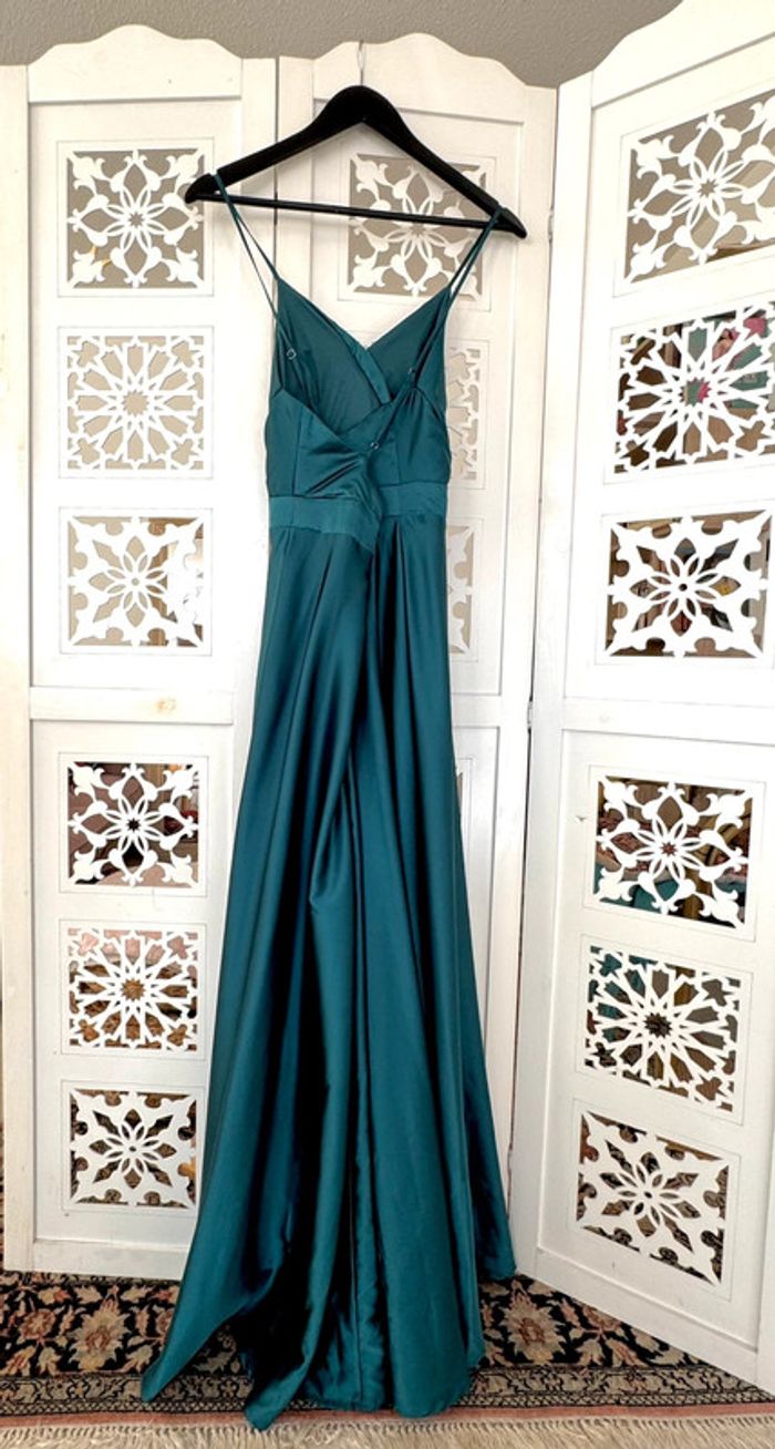 Robe longue de cérémonie bleu Lautinel Taille 38 - photo numéro 5