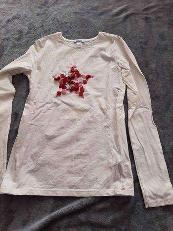 T-shirt fille ML crème okaidi 14 ans