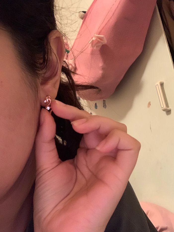 Boucles d’oreilles spirales en plaqué or roses - photo numéro 2