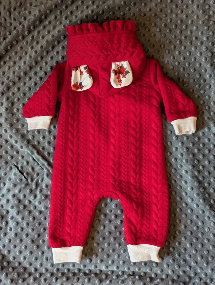 Combi-pilote matelassée rouge à capuche 6 mois Patpat #mignon #ourson - photo numéro 8