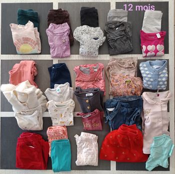 Lot automne/hiver fille 12 mois 