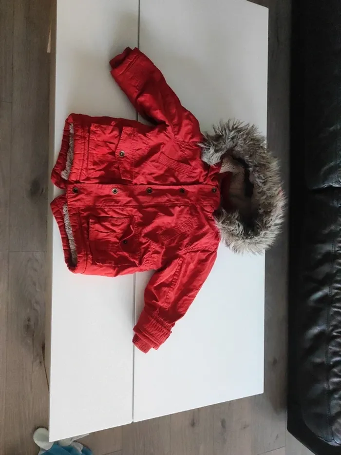 Manteau hiver Vertbaudet rouge 3 ans