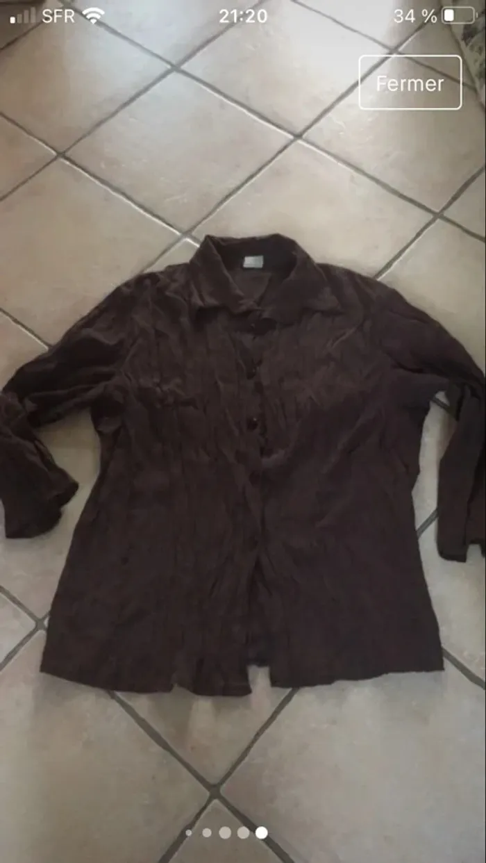Joli lot en L /40 débardeur brodé et perles et chemise gaufrée - photo numéro 12