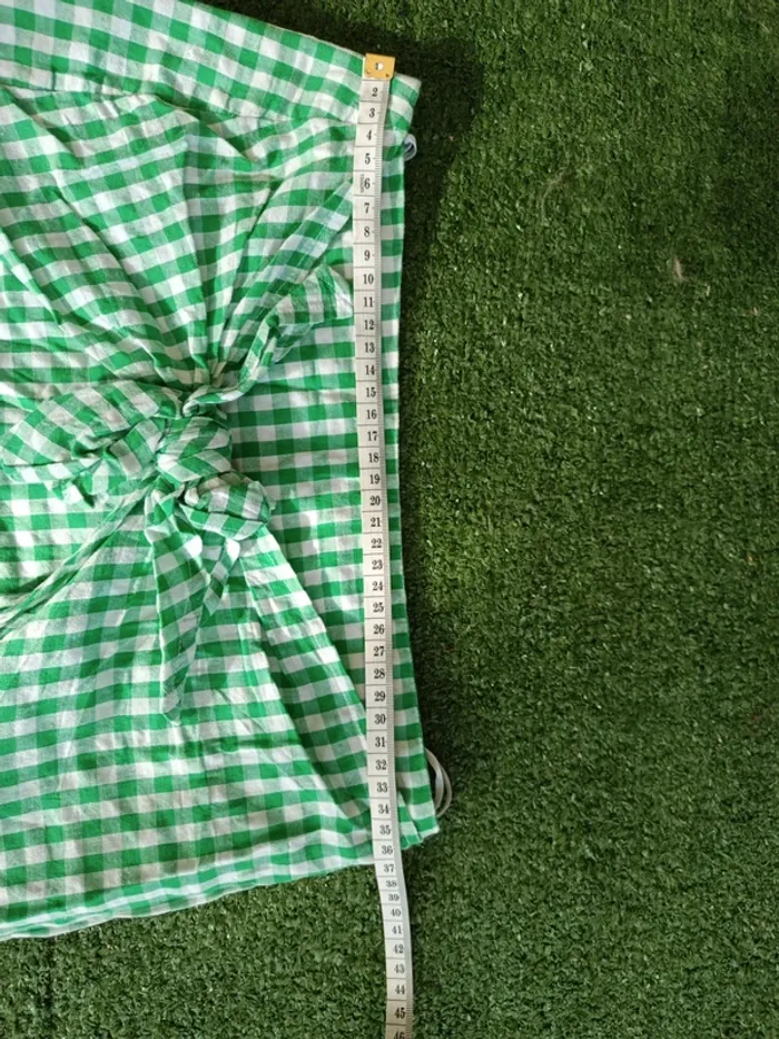 Jupe légère à carreaux vert et blanc Pimkie taille 36 - photo numéro 4