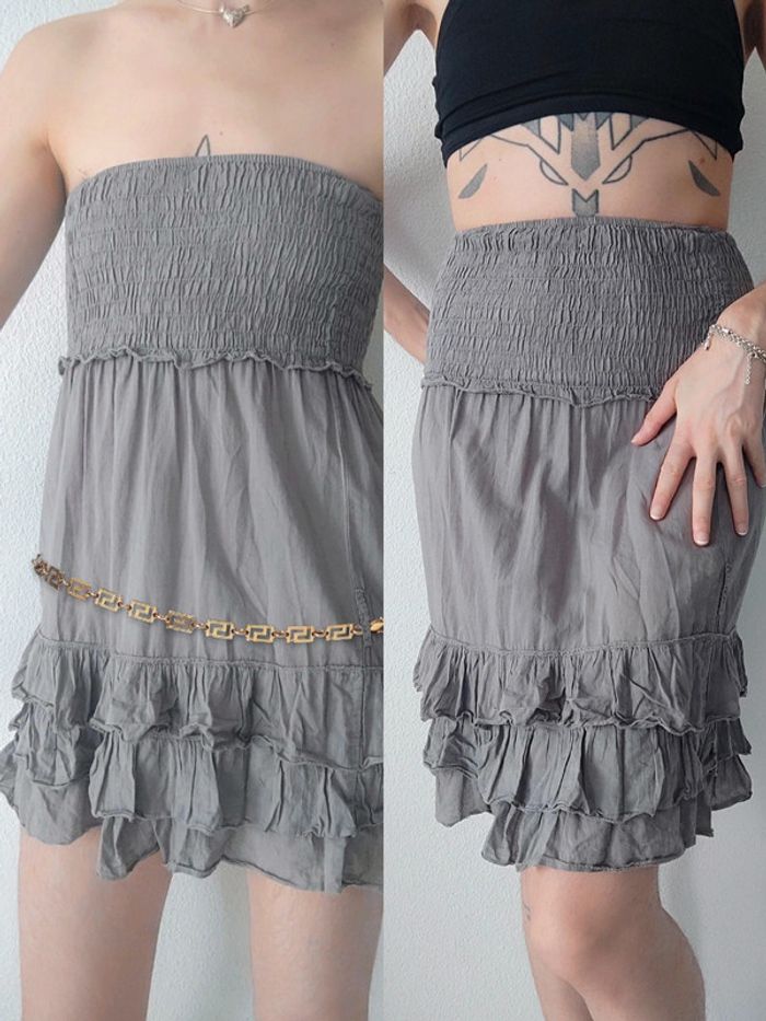 2 en 1 Robe bustier & Jupe droite gros volant vintage - 34/XS à 40/L