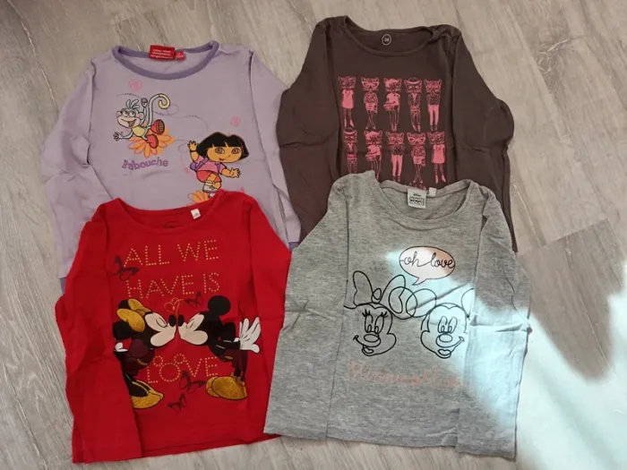 Lot de 4 t shirts manches longues