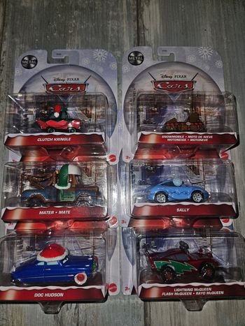 6 voitures cars Disney Pixars Mattel métal neuf série spéciale Noël