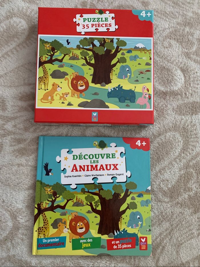 Puzzle et livres animaux