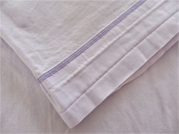 Lot drap housse 70 x 190 cm + drap plat 180 x 260 cm parme - photo numéro 7