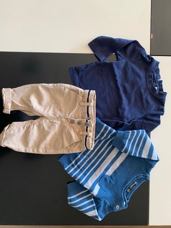 Ensemble Rayures Beige 3 mois Pantalon T-shirt Pull