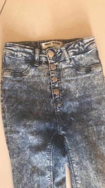 Pantalon jeans jegging taille haute bleu délavé taille 32