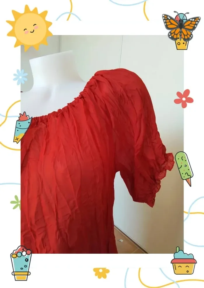 Haut transparent rouge - photo numéro 3