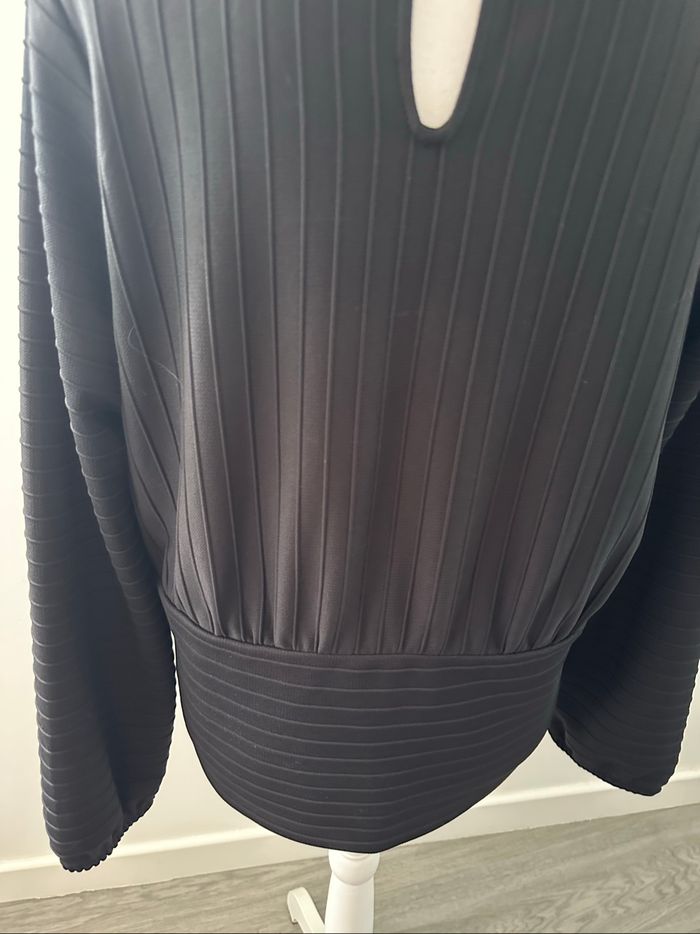 Blouse à rayures noire H&M T40 L - photo numéro 5