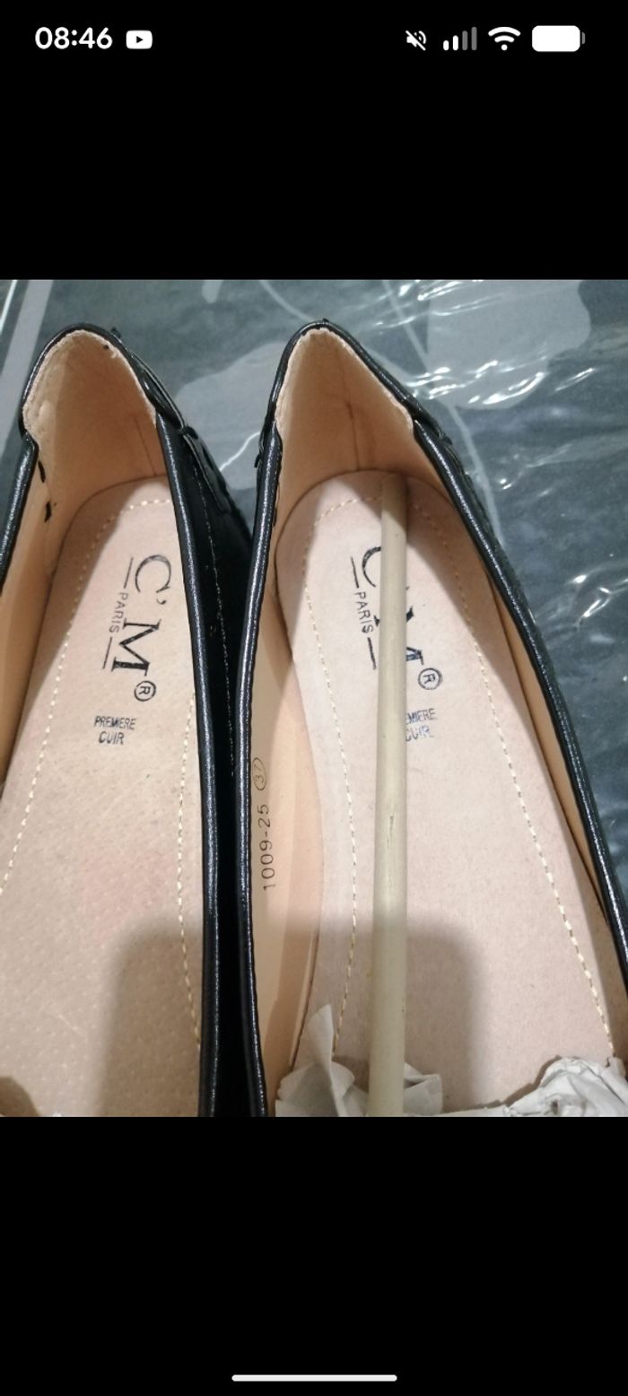 Jolie paire de ballerines vintage C'M Paris noires. Taille 37 - photo numéro 10