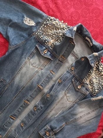 Veste jean strass et perles