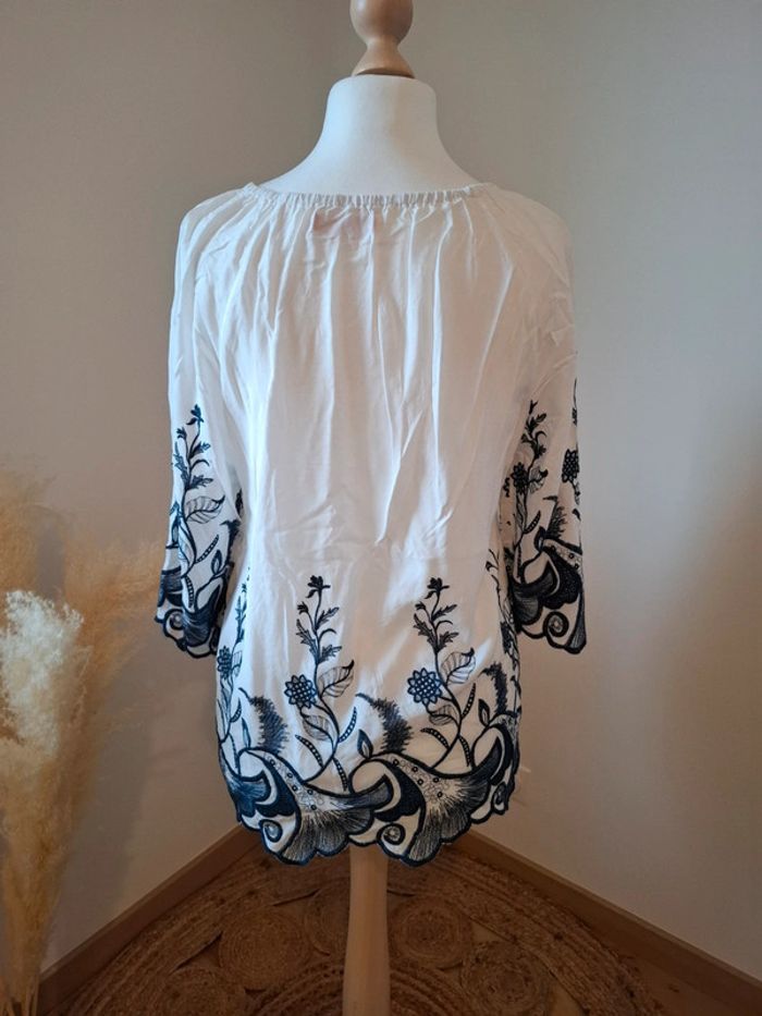 Blouse blanche bohème Fleurie Griffon taille M 38 - photo numéro 11