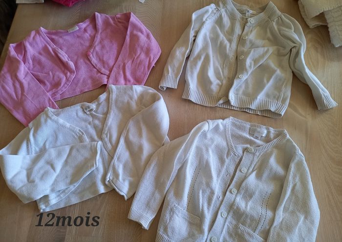 Lot gilets filles 12mois