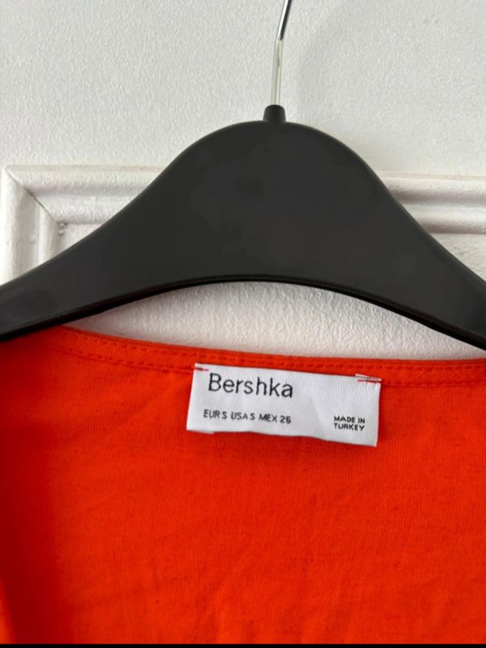 Robe courte manches longues effet torsade orange taille S Bershka - photo numéro 5