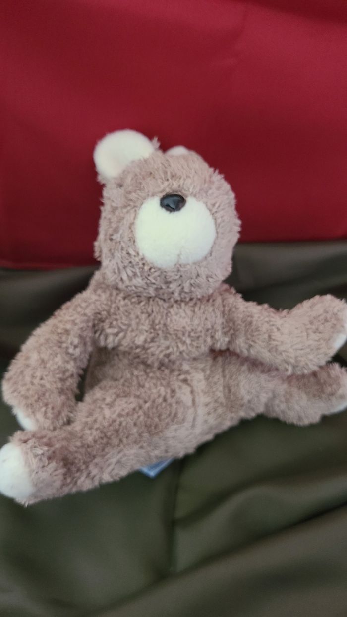 Doudou peluche Lapin beige blanc 20 cm Nounours - photo numéro 3