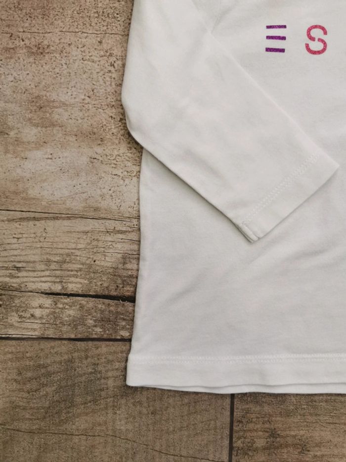 🌺Esprit Joli teeshirt manches longues blanc 9mois - photo numéro 6