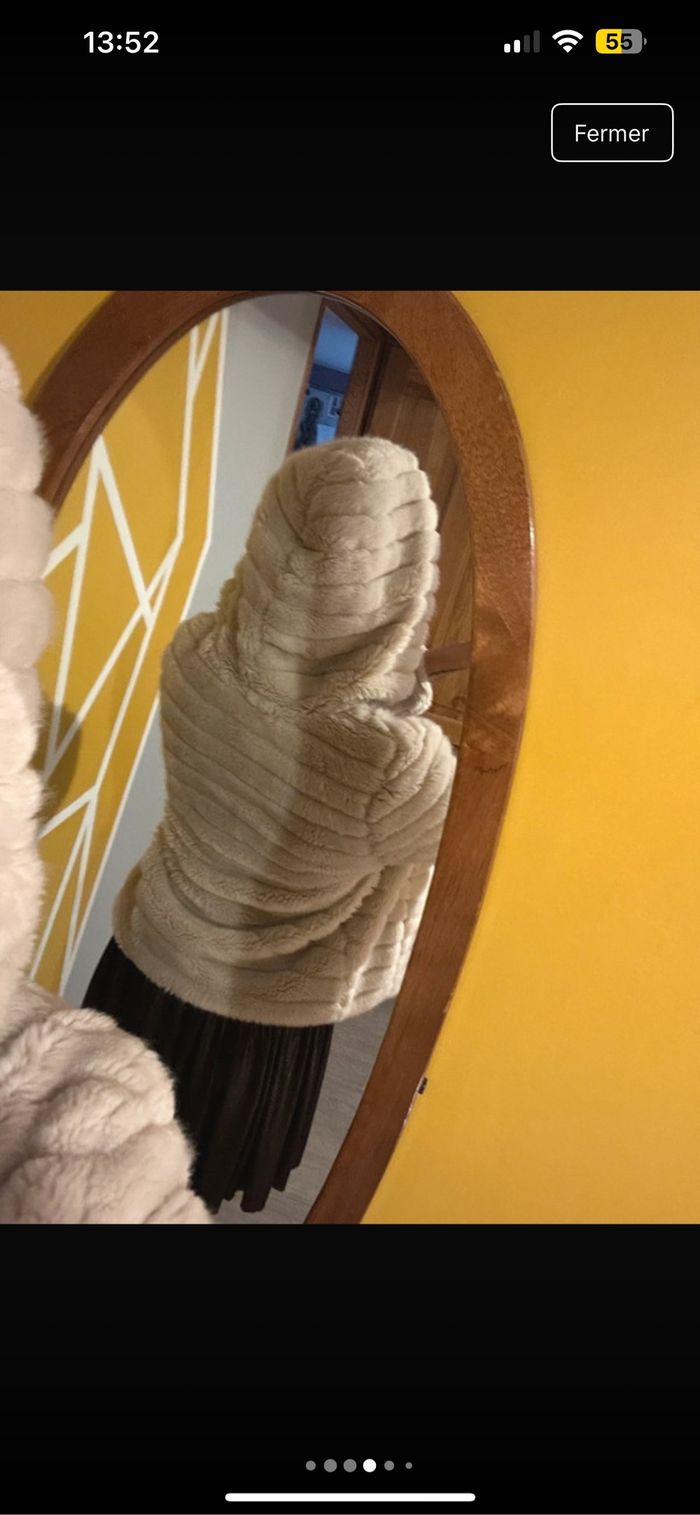 Manteau avec capuche beige, plus poche - photo numéro 4