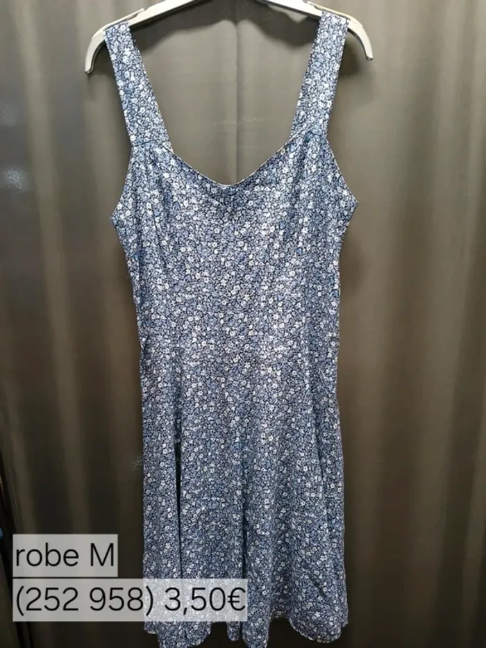 252958 robe à bretelles bleue femme M