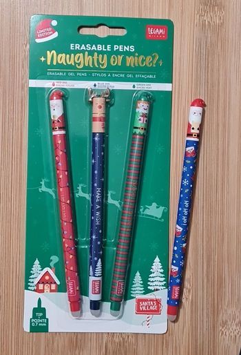 Legami Noel 2024 Set Père Noel Rouge + Lutin + Renne + Père Noel Bleu édition Angleterre UK 