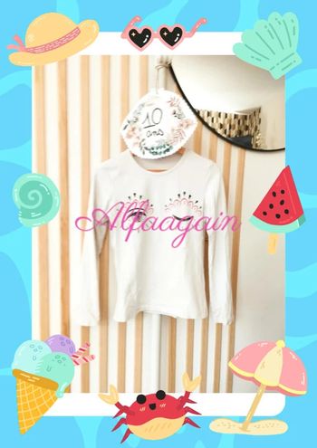 T-shirt manches longues kenzo blanc 10ans