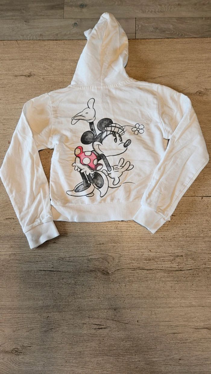 Gilet à capuche blanc court à manches longues, dessin de Minnie, Disney, 6 ans - photo numéro 8