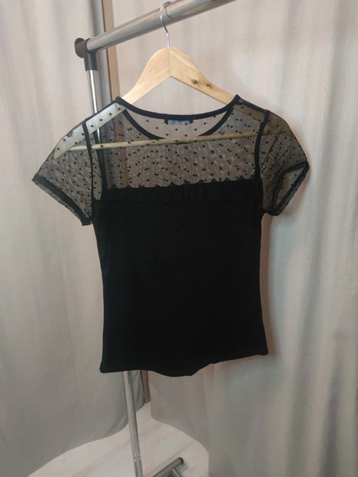 Tee shirt noir et transparent - photo numéro 3