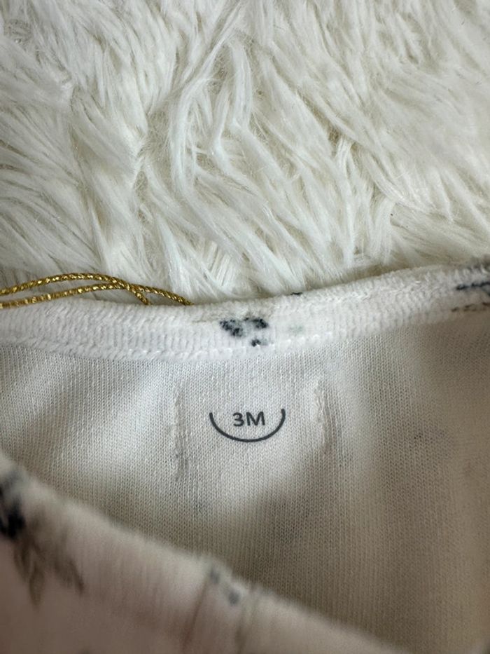 Pyjama velours bonjour Little taille 3 mois - photo numéro 3