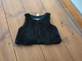 Gilet berger sans manches noir doux pilou pilou neuf