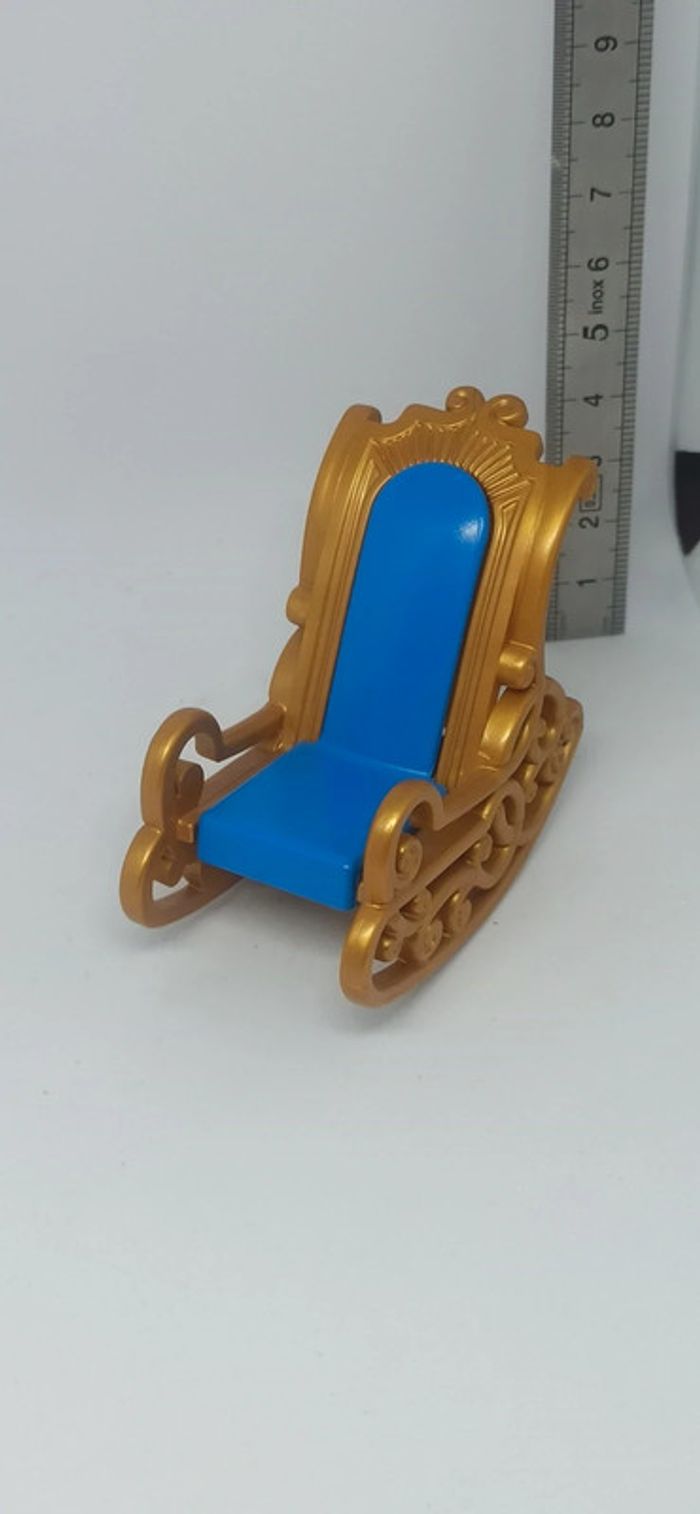 Fauteuil doré et bleu à bascule playmobil