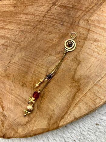 Bijou de cheveux, tresse/dread, macramé pierre Œil de Tigre