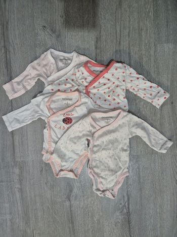 4 bodies fille Manches longues 1 mois