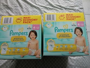 2 cartons pampers premium protection taille 4 neuf jamais ouvert 