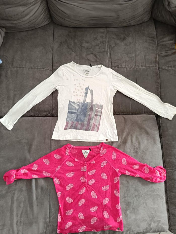 Lot de deux hauts fille manches longues IKKS 10 ans