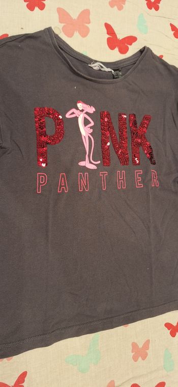 T-shirt panthère rose 6-8 ans 