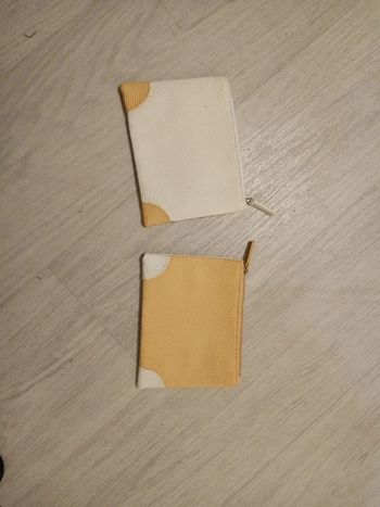 Pochettes 2 en 1 orange/blanche T 17 cm x 13 cm