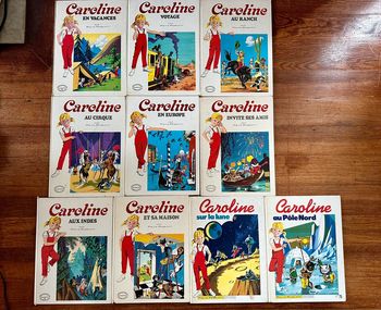 Lot de 10 Grands livres blancs Hachette Caroline albums bd Pierre Probst anciens