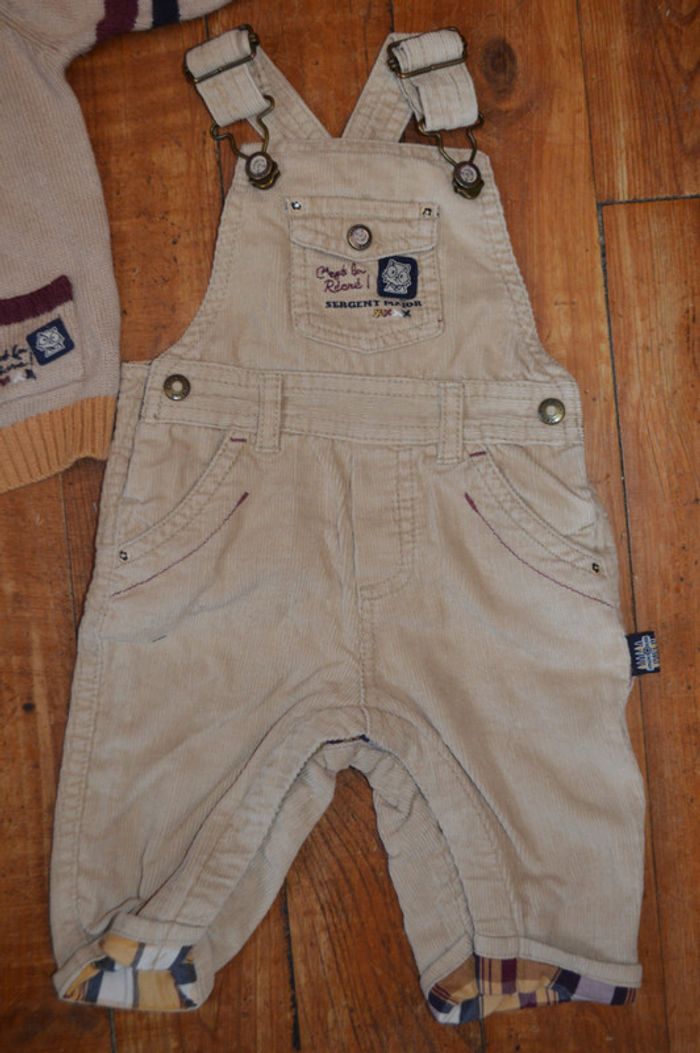Ensemble Gilet + salopette Sergent Major 3 mois - photo numéro 2