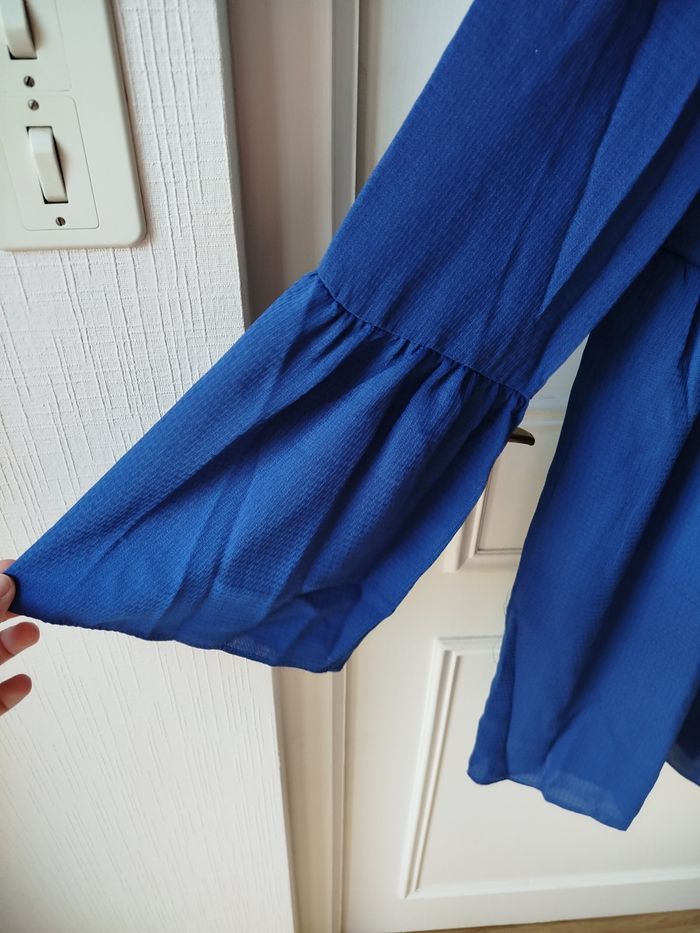 Robe tunique blouse fluide manches longues femme bleu roi bleu intense (Naf Naf) - photo numéro 4