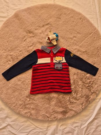Polo rouge bleu batman 18 mois