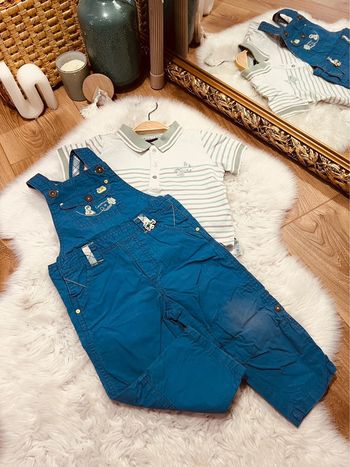 Taille 18 mois ensemble 2 pièces garçon sergent major bleu * polo * 💙