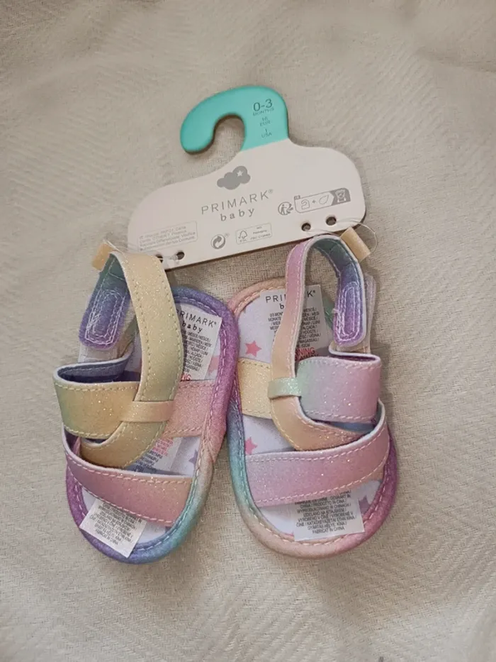🎀 jolie petit nu-pied bébé fille multicolore a paillettes 🎀 - photo numéro 2