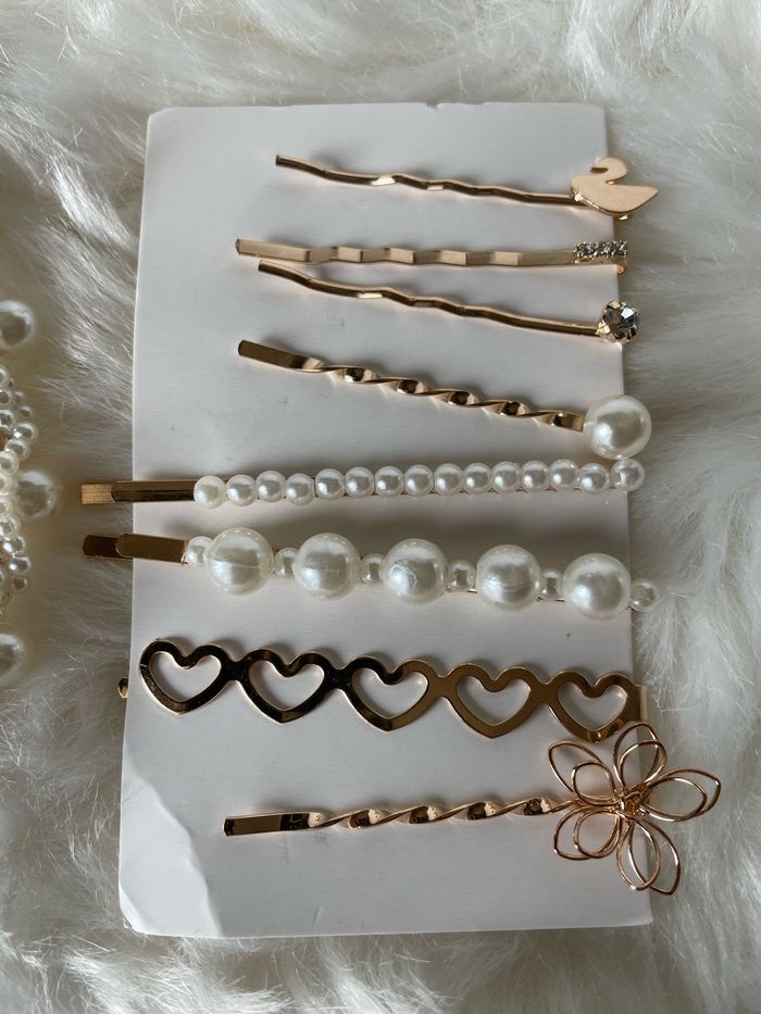 Serre tête avec perles + 8 pinces à cheveux - photo numéro 3