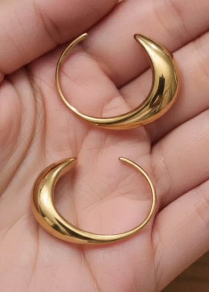 Créoles élégantes 30 mm plaquées or